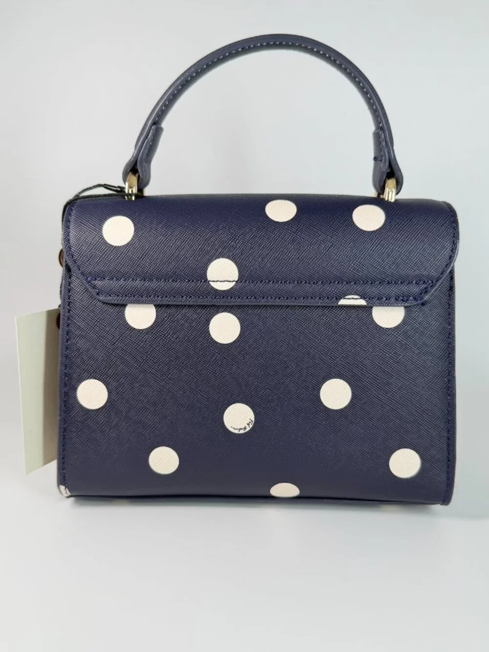 NWT Ted Baker Lili Top Handle Satchel Navy White Polka Dot Crossbody Bag